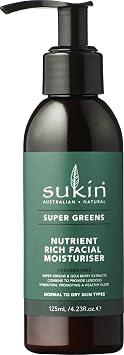 Sukin Super Greens Nutrient Rich Facial Moisturiser, 4.23 Fluid Ounce Pack of 1