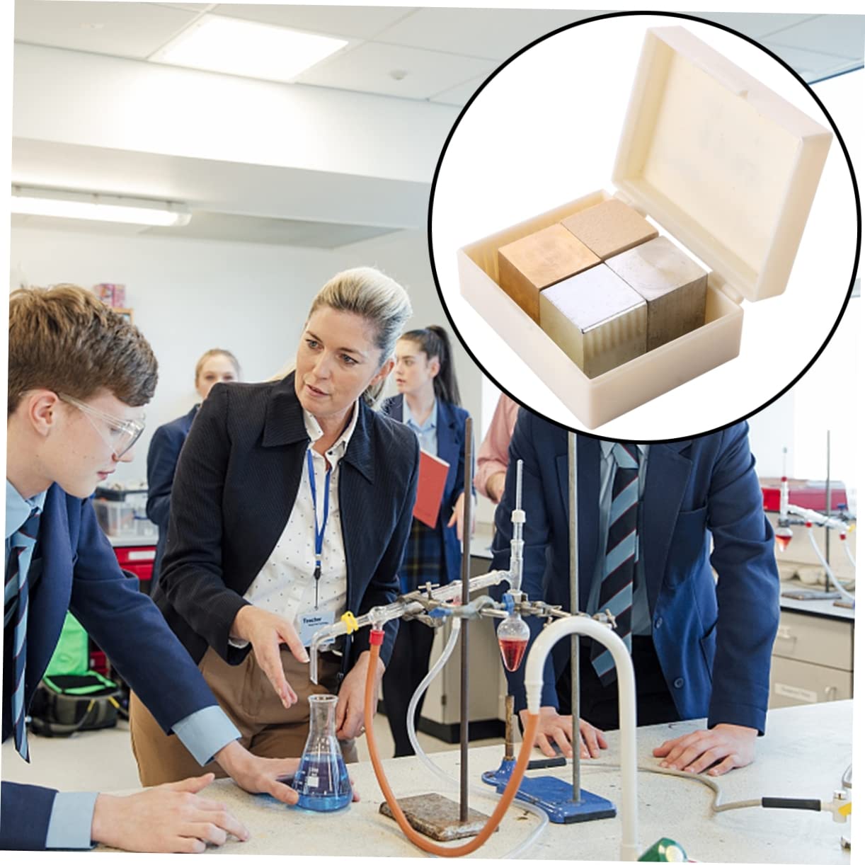Alipis 2 Series De Metal Hierro Aluminio Para Experimentos De Educación Científica Material Didáctico Para Clases De Física Y Colecciones Decorativas 4 Piezas*2