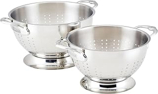 Provisions – 2-Piece Stainless Steel Colander Set – 3 & 5 Quart, Nesting Design