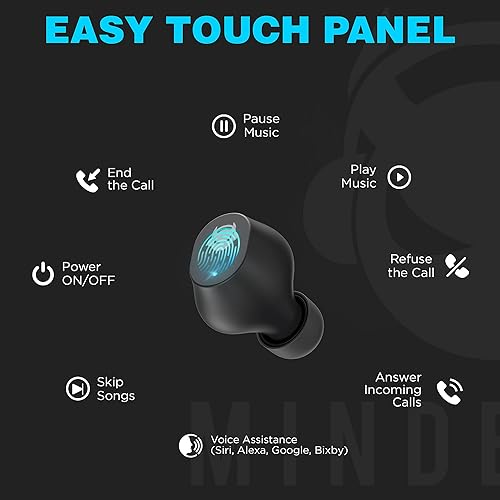 Miniatura 6 de MINDBEAST Auriculares inalámbricos Bluetooth con cancelación avanzada de ruido, graves profundos e impermeabilidad IPX5, batería de 36 horas de