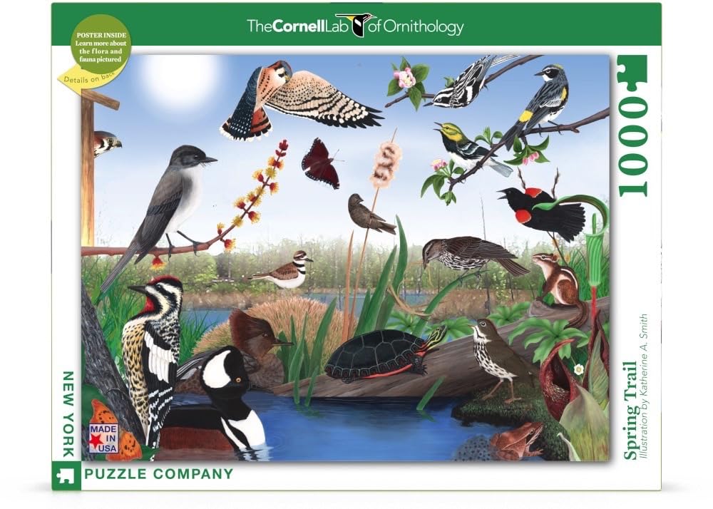 New York Puzzle Company - Cornell Lab Spring Trail - 1000 Piece Jigsaw Puzzle
