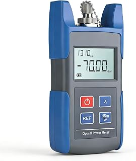 Medidor de Potencia de Fibra óptica, -70~10dbm Portátil Medidor de Potencia óptica Optical Power Meter, Probador de Fibra ópticas con 850-1625nm 6 Longitudes de Onda de Calibración Para FC/PC SC/PC