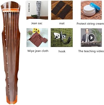 Chinese Guqin Fuxi Guqin Lyre Zither String Instrument 7 Strings Ancient Zither (Color : 1)