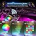 Car LED Strip Lights, Wsiiroon 4pcs 48 LED Bluetooth App Controller Interior Lights Multi Color Music Car Strip Light Under Dash Lighting Kit with Sound Active Function for iPhone Android Smart Phone