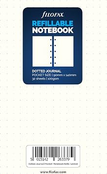 Filofax Pocket Classic White Dotted Journal 122016 New 2017
