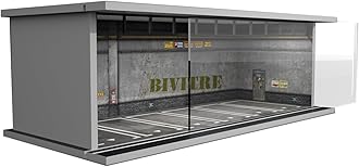 Bivitre 1/64 Diorama Display Case with LED Lights - Compatible with Hot Wheels Matchbox Mini GT Diecast Cars, for Model Car Display and Storage, Stackable Garage(Warehouse)