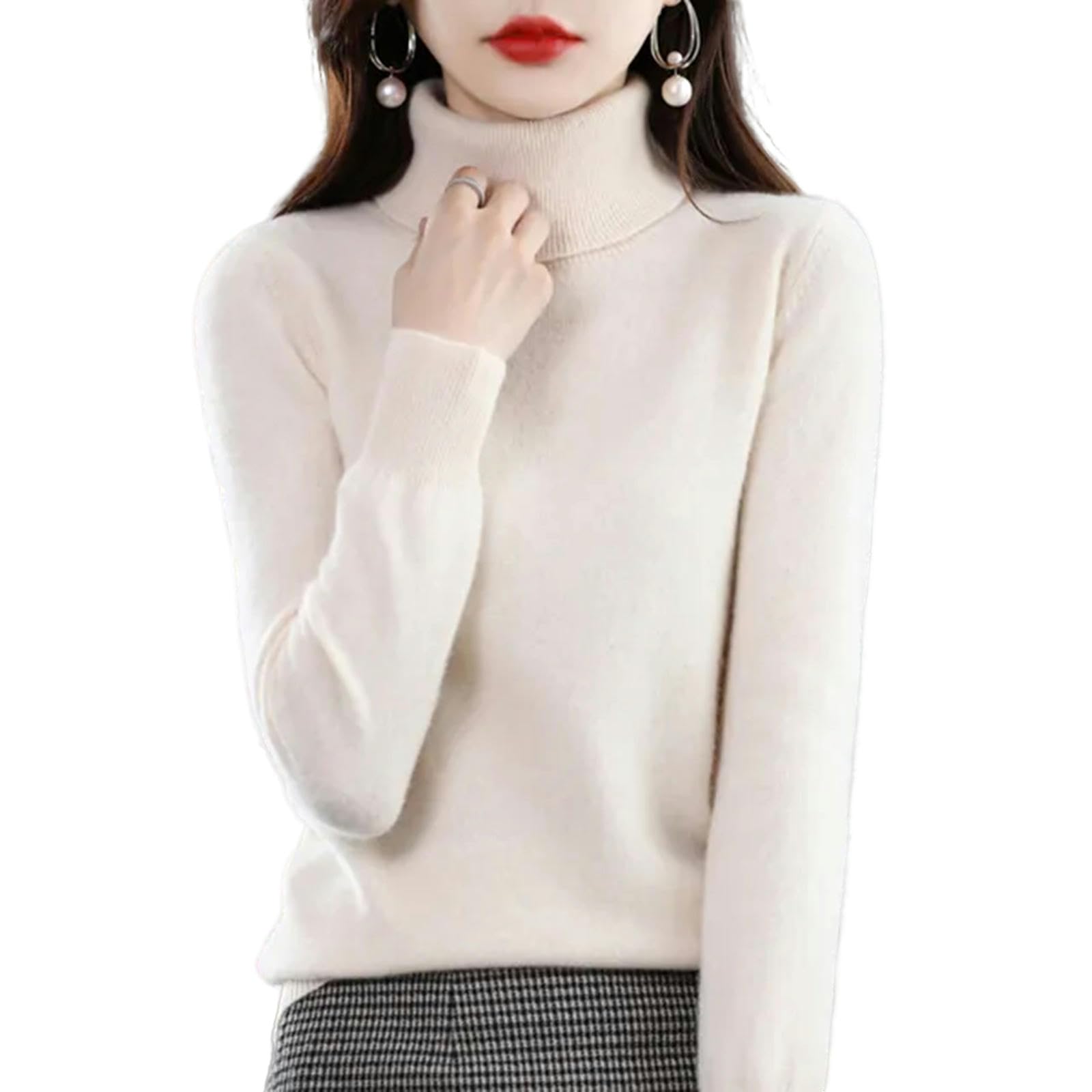 TEidea Maglione Donna Maglione da Donna Inverno Maglione A Torta Calda Invernale: Pullover Femminili A Maglia Ad Alto Colletto in Dimensioni S-XXL