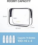 BAGSMART TSA Sac de toilette approuvé 2 Pack, Taille Quart Transport-Sur Voyage Maquillage Cosmétiques Organisation de Toilettes pour Femmes, imperméable Airline Accessoires (Black-2pcs)