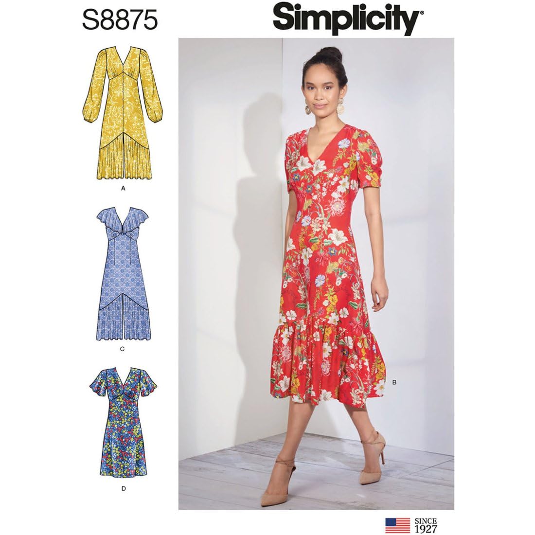 SIMPLICITY Sewing Pattern S8875 Misses' Dresses, Paper, White, VARIOUS