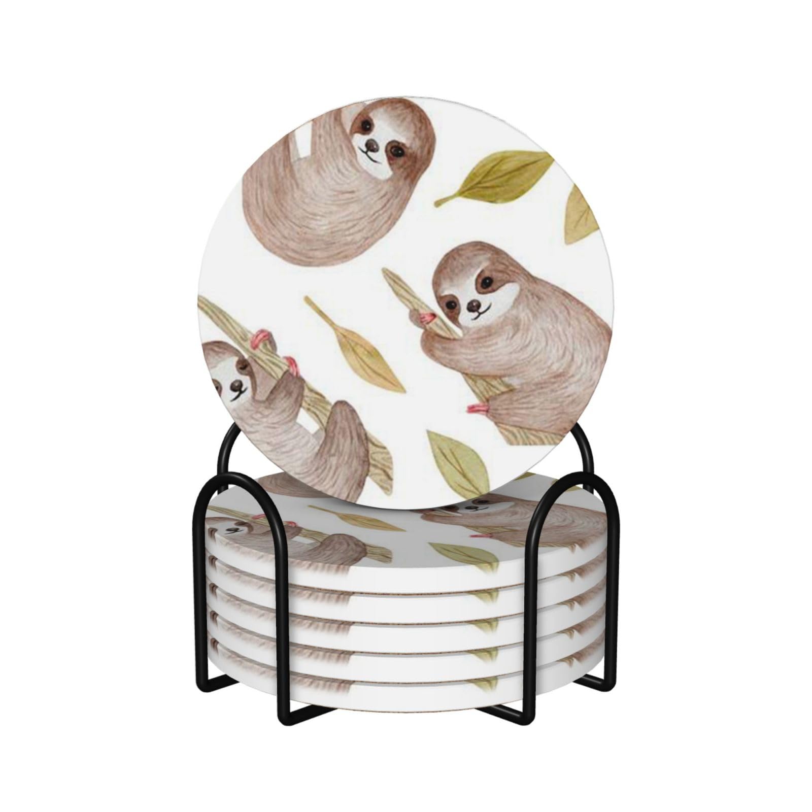 Tapis de protection pour bureau et cuisine : dessous de verre absorbant imprimé paresseux