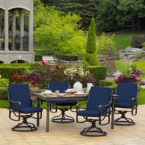 Image of Arden Outdoor Midback Chair Cushion, 18 x 16.5, Sapphire Blue Leala