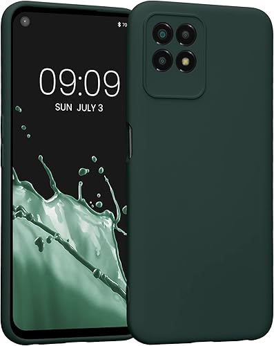 Miniatura 1 de kwmobile Funda compatible con Realme 8i - Funda protectora delgada de TPU con acabado mate suave - verde musgo