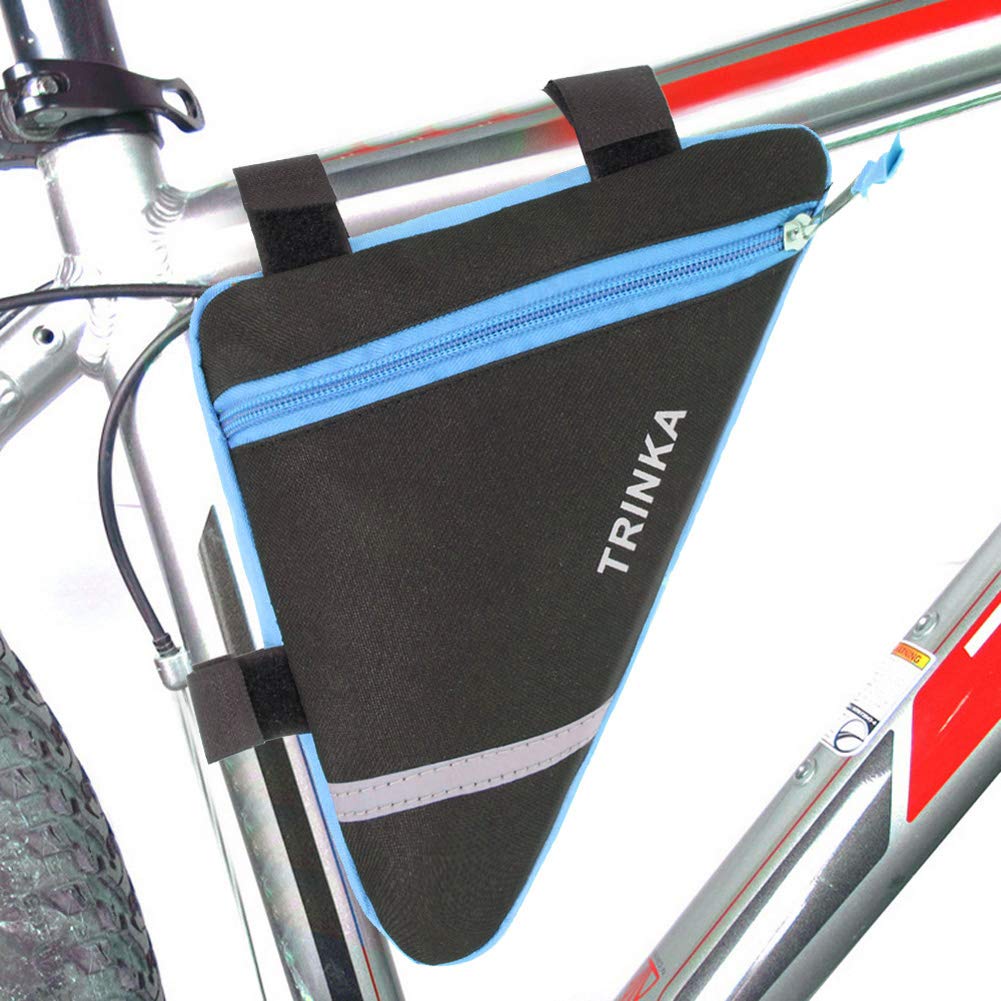 MOOCY Bike Bag, Bicycle Frame Bag,Cycling Accessories Pack for Phone, Wallet, Keys, Tools, Use for Road Bike MTB Commute Bicycle Accessories(Blue)