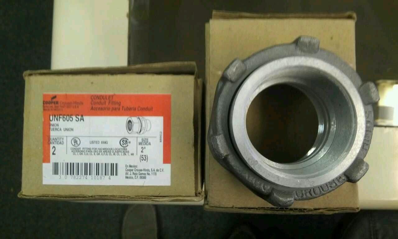 CROUSE HINDS UNF605SA 2 INCH CONDUIT UNION. Box of 2. Tools & Home Improvement