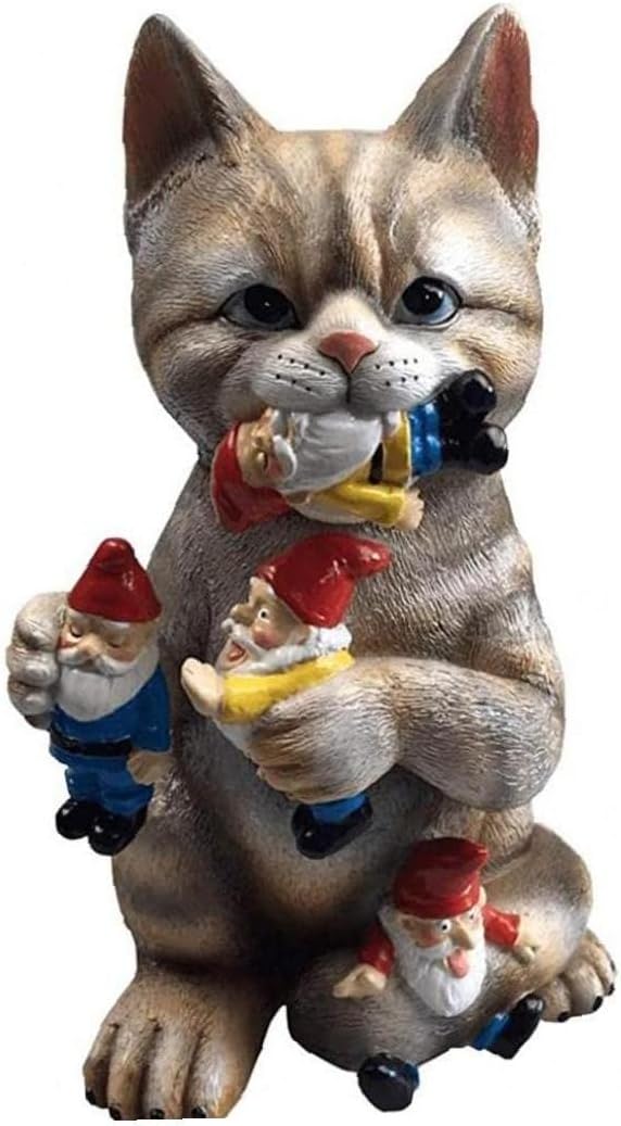 Christmas Art Statue Cute Cat Santa Claus Figurine Ornament Decor Gift for Outdoor Indoor Office