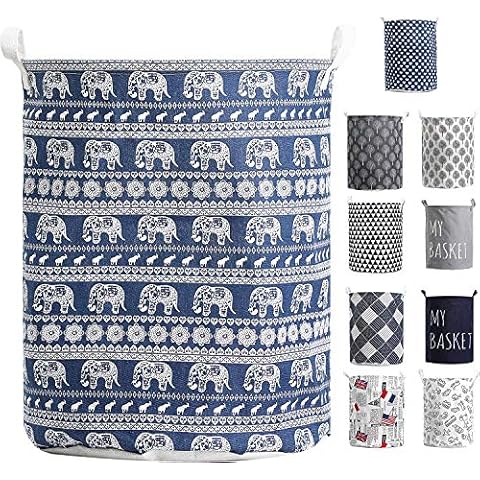 Theuwnee Laundry Basket Storage, Collapsible Laundry Hampers Fabric, Large Capacity Folding Laundry Bag for Quilt, Pillow, Bedding, Blanket and Clothes 【Waterproof, Foldable, Dustproof】 (Elephant) Cover