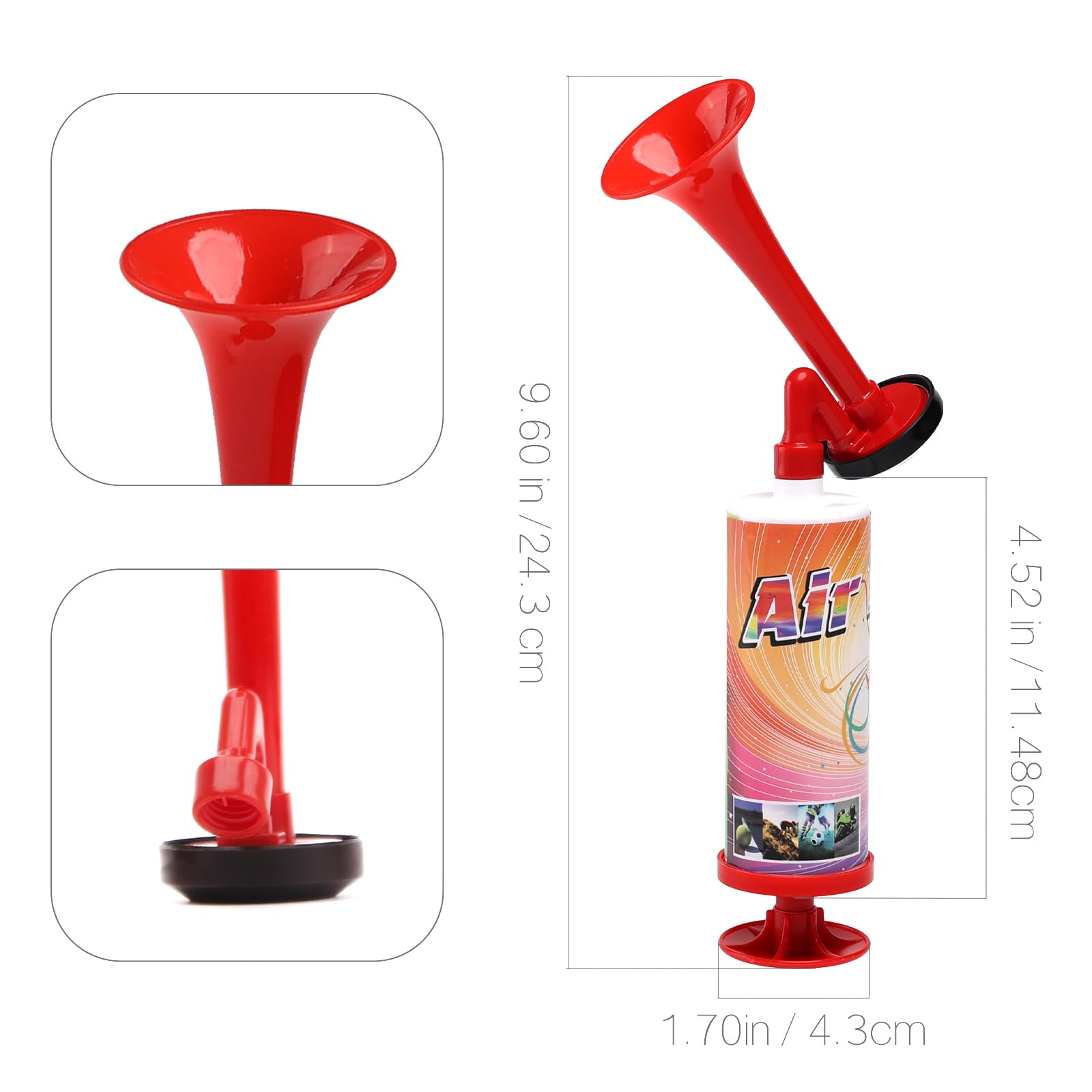 FARBIN Mini bomba de mano de aire cuerno juguete de fútbol para trompeta 5 piezas cuerno deportivo portátil fabricante de ruido fuerte para fiestas, eventos deportivos (mini cuerno manual 5pcs)