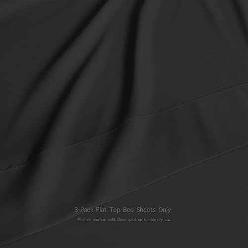Miniatura 3 de Basic Choice Oeko-Tex - Paquete de 3 sábanas encimeras transpirables, resistentes a las arrugas y a la decoloración, estándar 100 por Oeko-Tex,