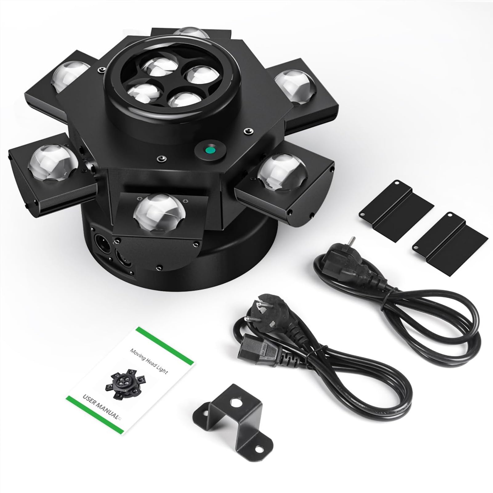 Attrezzatura for luci a testa mobile DJ 6 bracci, da discoteca feste al coperto, LED RGBW DJ, palco con controller DMX-512, attivate dal suono, feste, KTV, matrimoni, club
