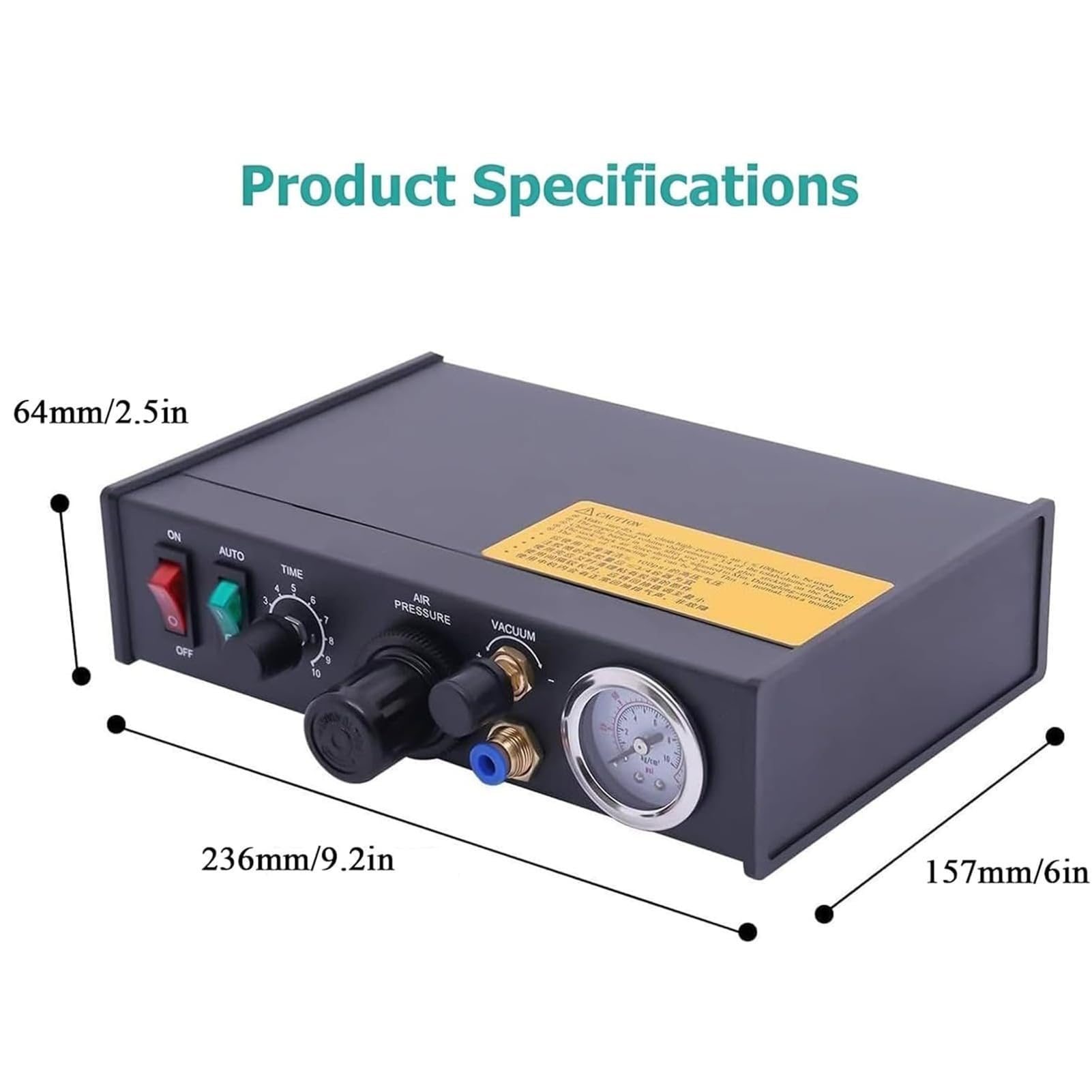 Dispensador de pegamento neumático, controlador de pegamento de soldadura, con pedal e interruptor manual, título mínimo de 0,01 ml, tiempo de 1 a 30 segundos, adecuado para óptica, joyería