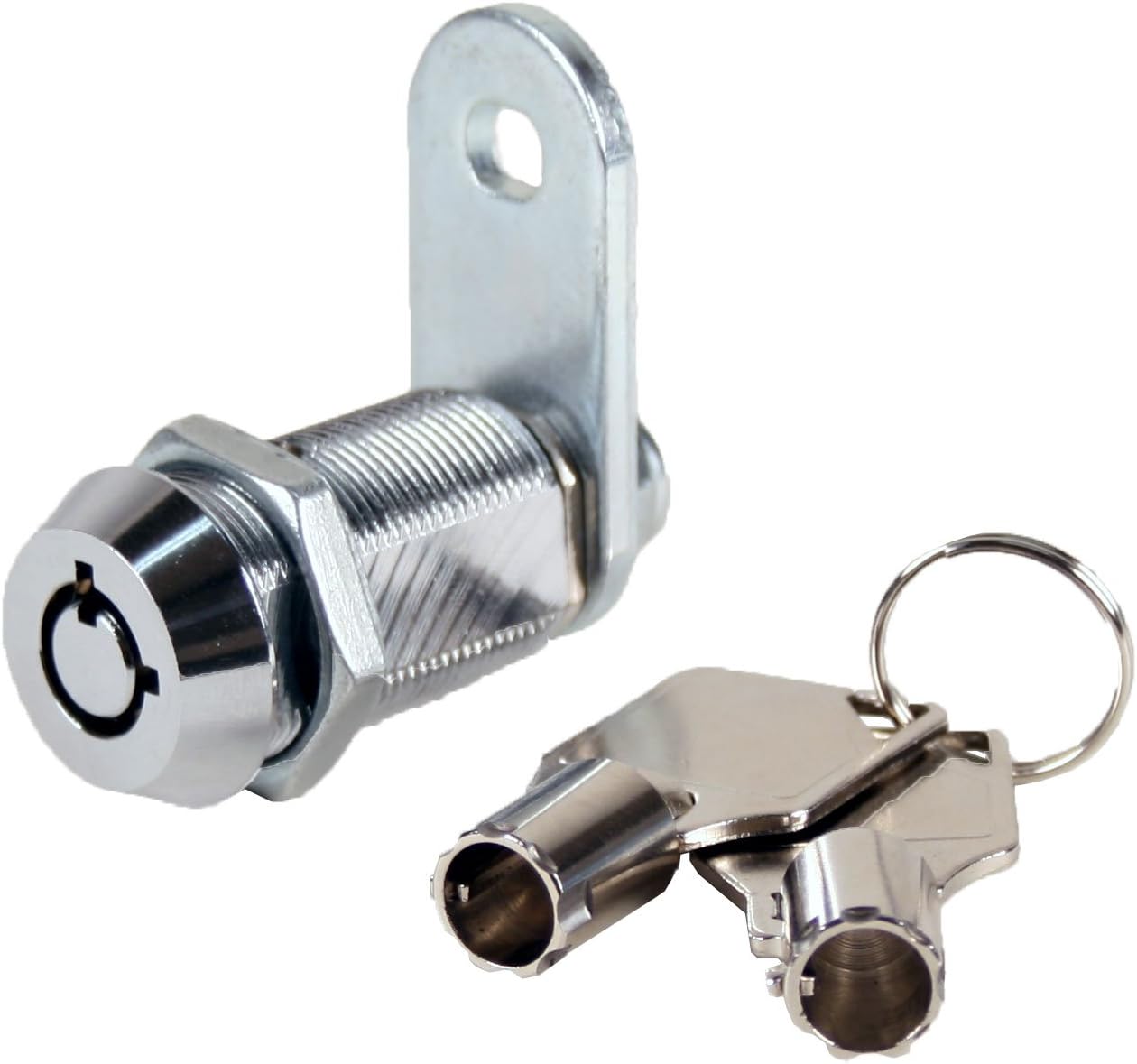 FJM Security Products MEI-2400AL-KD FJM Security 2400AL-KD Chrome Tubular Cam Lock, Keyed Different, 1.125