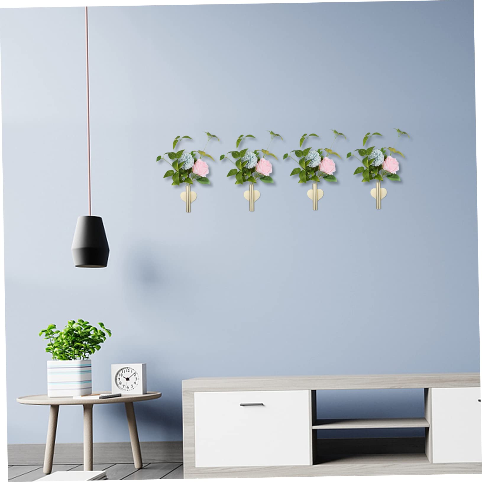STOBAZA 6stücke Wandvase Aus Kreative Wandblumentöpfe Für Dekoration Blumenhalterung Für Kunstblumen Und Pflanzen Für Wohnzimmer Und Flur Goldene Herzform Ohne Klebeband