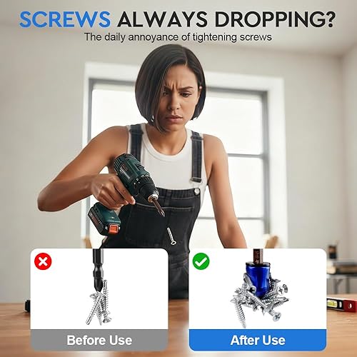 Miniatura 3 de Anillo magnético de cabeza de destornillador mejorado, cabeza de destornillador, soporte magnético para tornillos con diseño antideslizante, bobina