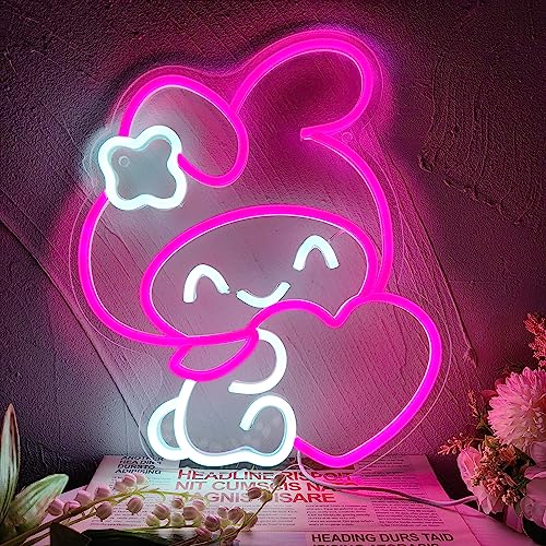 Melody Neon Sign Anime Neon Sign for Wall Decor Janpanese Neon Light for Bedroom Wall Decor Game Room Decor Livingroom Decor for Kids, Anime Gifts for Teens