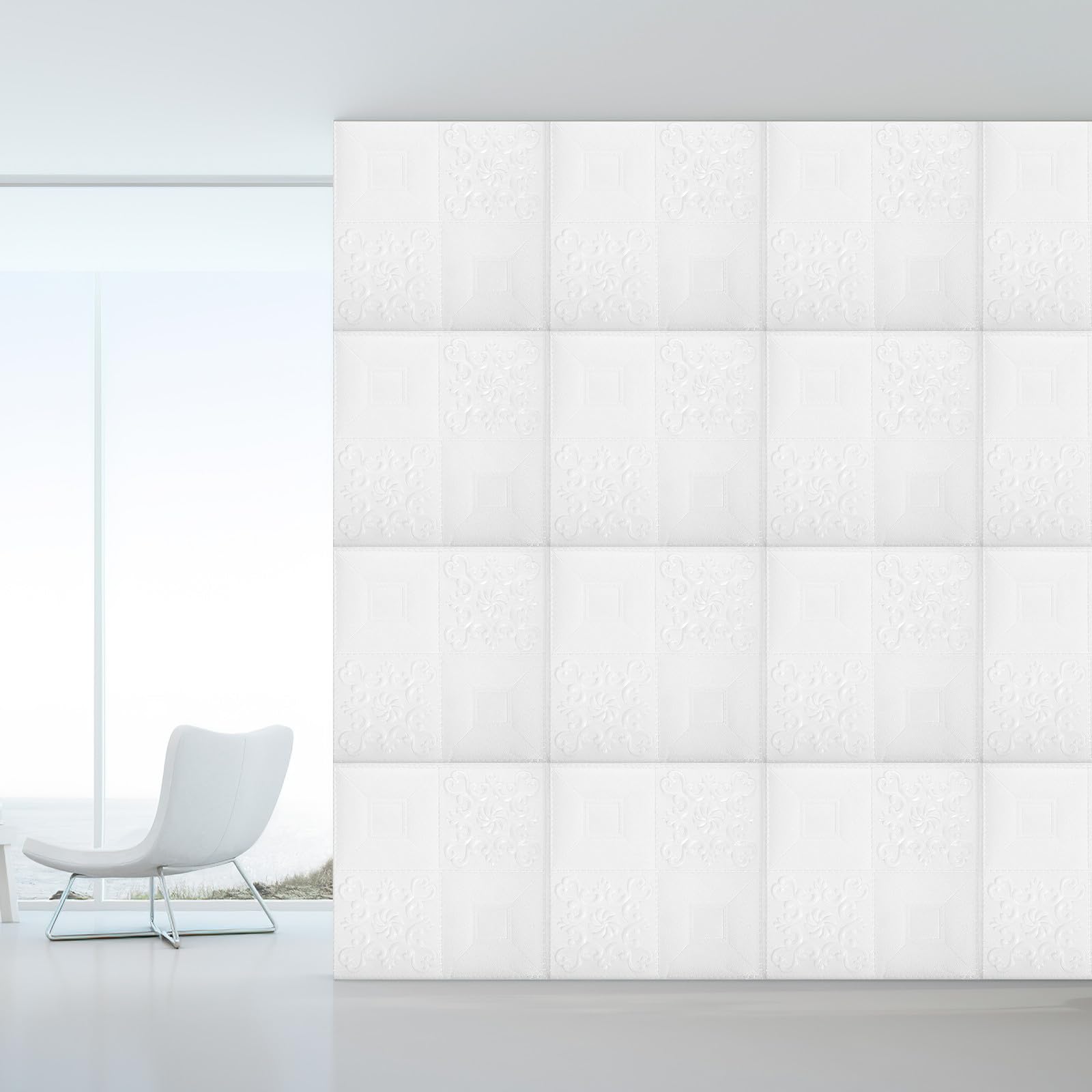 TIDTALEO Pannelli Decorativi per Pareti Interne in Schiuma Xpe Autoadesivi Effetto Mattone Bianco, Resistenti allo Sbiadimento e Facili da Pulire, 20 Pezzi per Uffici e Casa