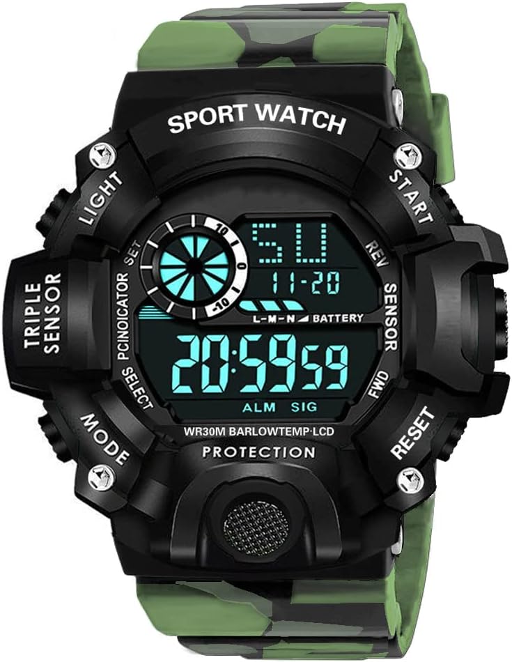 Digital Sports Multi Functional Black Dial Watch for Mens Boys -315RED