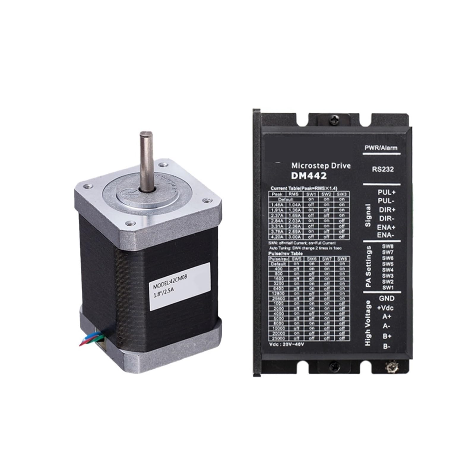 Moteur pas à pas Nema 17 driver DM442 2 phases 20-40VDC 0.8N.m pour machine de gravure cnc