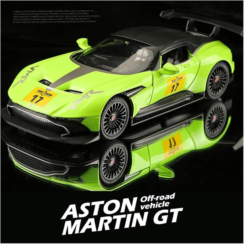 Image of Model 1:22 Aston Martin GT Model Alloy Metal Pull Back Die-cast Car Openable Doors with Sound and Light Vehicle Car Toy for Kids - Multicolor