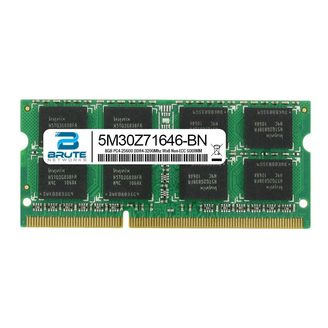 Brute Networks 5M30Z71646-BN - 8GB PC4-25600 DDR4-3200Mhz 1Rx8 Non-ECC SODIMM (Compatible with OEM PN# 5M30Z71646)