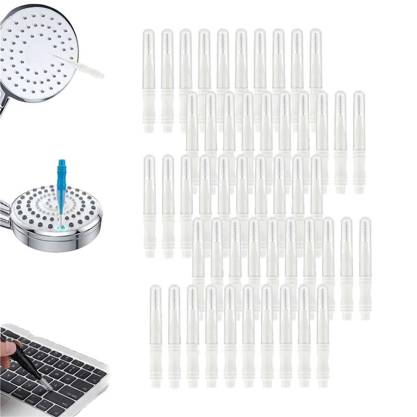 Shower Head Cleaning Brush For Small Holes,Multifunctional Crevice Cleaner With Nylon Bristles, Tool Anti-Clogging Nozzle,Showerhead Brushes(White)