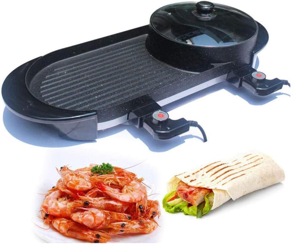 Non-Stick Deep Dish Heavy Duty Electric Skillet, Household Multi-Function Barbecue Frying Pan, Electric Hot Pot, Electric Baking Pan, 1350W