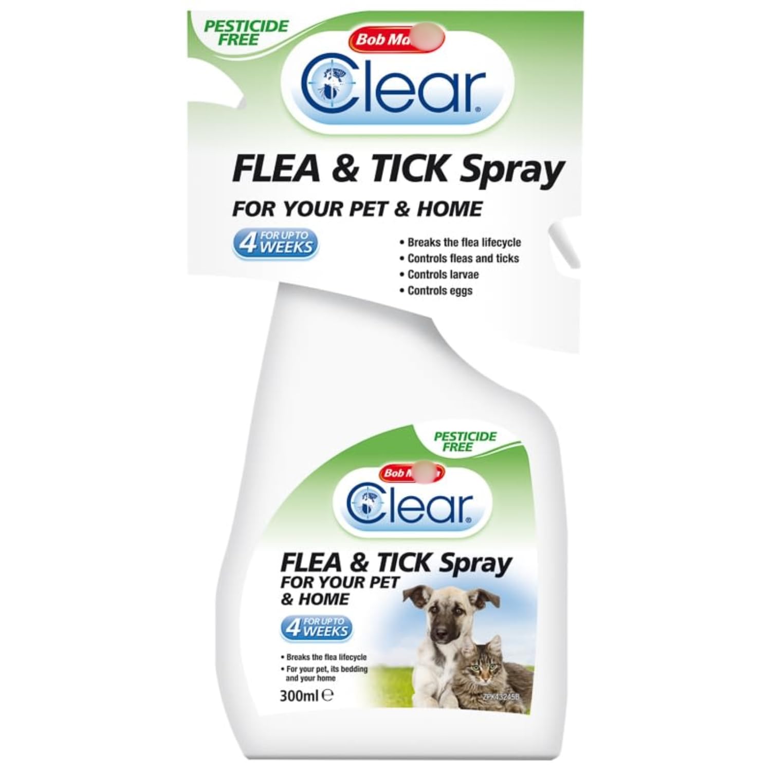 Flea & Tick Spray 300ml - Keep Good Care of Your Pets Hygiene - for Your Pet and Home, It Breaks the Life Cycle of Fleas and Ticks - Spray Around Your Home and on Your Pet's Bed