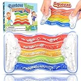 Rainbow Sensory Toys for Kids - Fidget Toys Sensory Tube for Toddlers 3 5 7, Sensory Squeeze Toys for Special Need Children, Anxiety - Road Trip, Classroom Must Haves