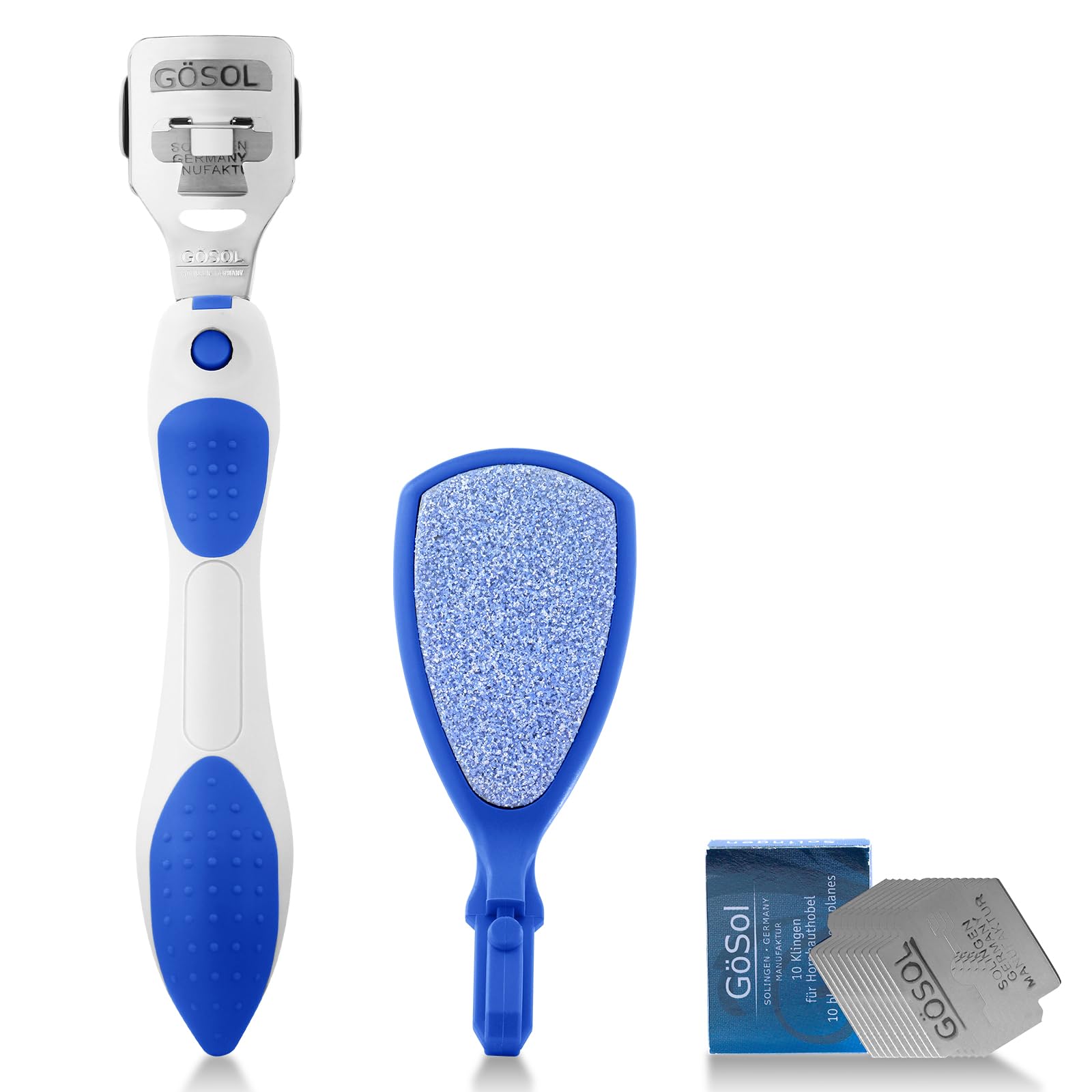 Foot Callus Remover Set, Durable Foot File and Foot Scrubber with 10Pcs Replacements, Callus Remover for Feet Callus Shaver Hard Dead Skin Pedicure Tools