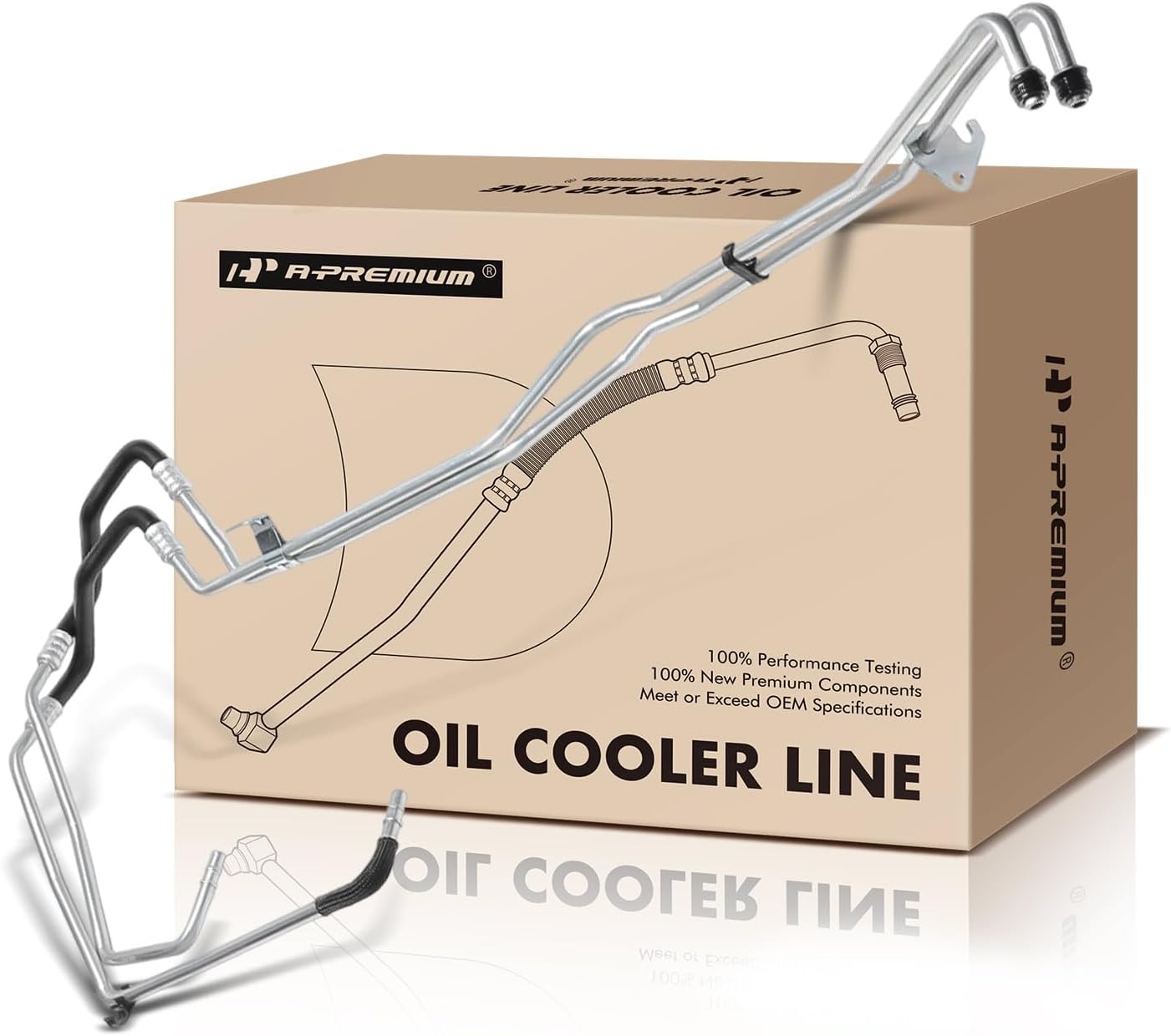 A-Premium Automatic Transmission Oil Cooler Line Hose Assembly Compatible with Ford F-250 F-450 F-550 Super Duty 2017-2019, F-350 Super Duty 2017-2020 2022