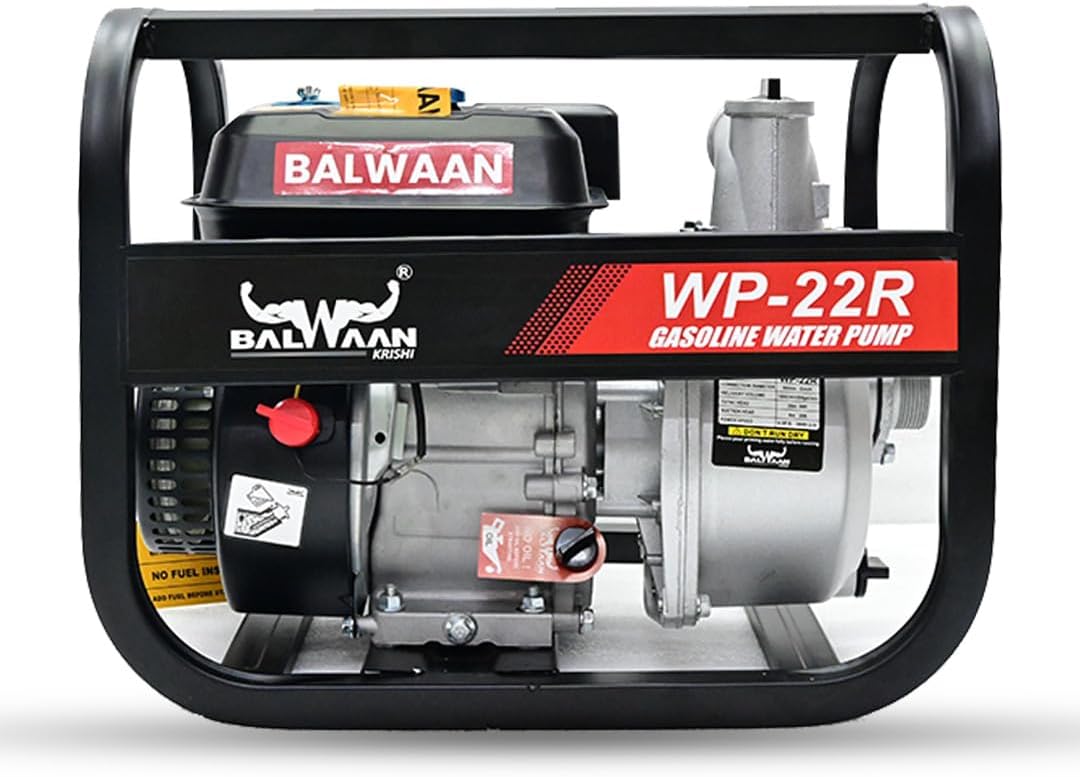Balwaan Krishi Water Pump 2 Inch Outlet | 7 HP Powerful Petrol Engine 4 Stroke | For Irrigation, Water Supply, Sewage Movement and Draining Agriculture Farming | WP-22R