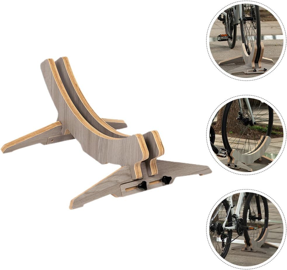 Angoily Bike Floor Stand,Adjustable Wooden Bike Stand Floor Single Bike Stand for Mountain and Road Bike Indoor and Outdoor