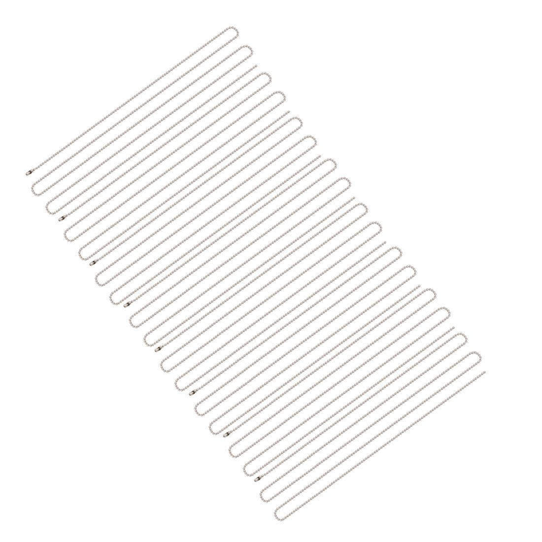 Aexit 8pcs 1.5mm Lighting fixtures and controls Dia Metal Beaded Connector Ball Key Chain 80cm Length Silver Tone