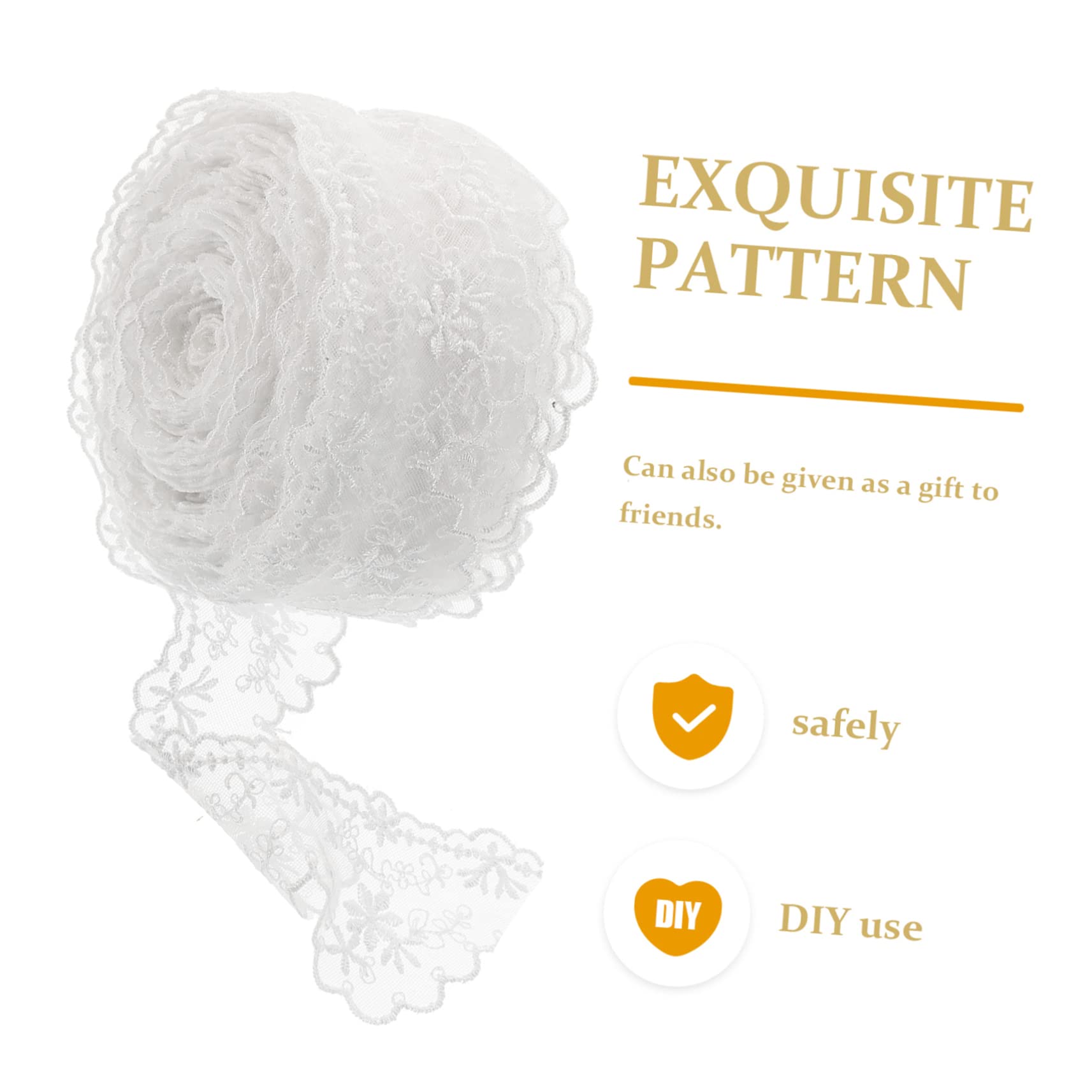 Operitacx 2rollos Cinta De Encaje Decorativa Para Manualidades Bordes De Encaje Resistente Para Ropa y Accesorios Material De Costura Para Diy Yards