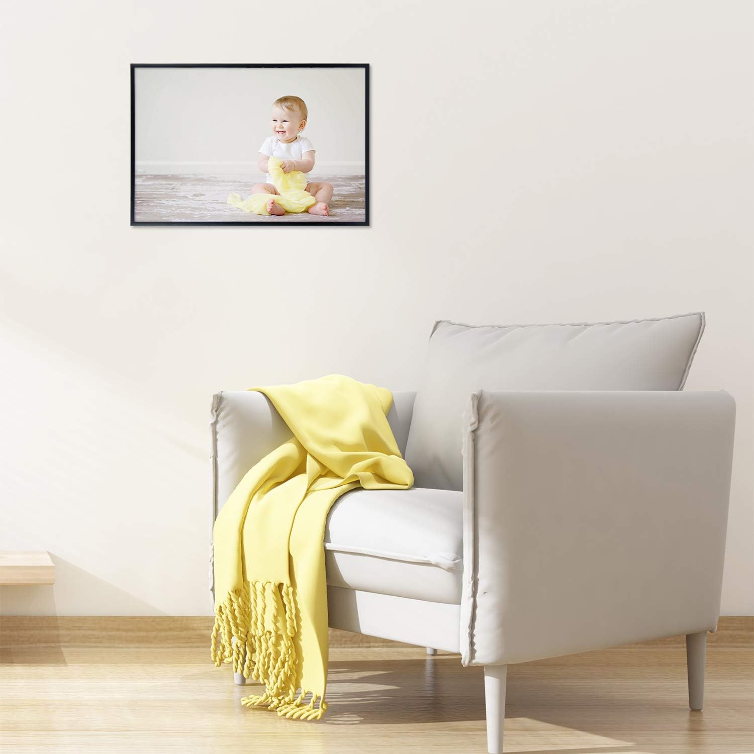 Golden State Art, 12x18 Aluminum Poster Frame Black, Metal Picture Frames 12 x 18 for Horizontal or Vertical Wall Mount, Acrylic Front Gallery Artwork Thin Frame, 2 Pack