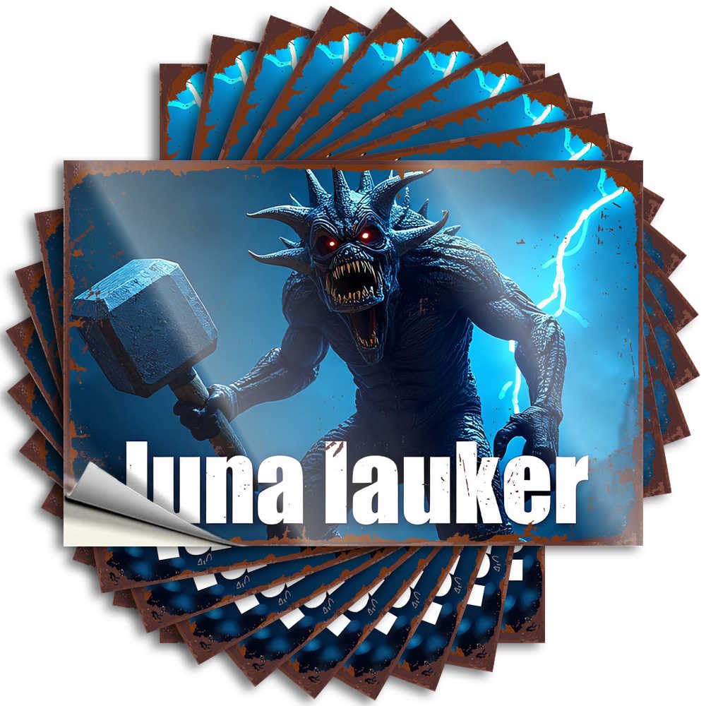 Sticker Backyard Decor Durable Vinyl - Luna Lauker: The Thundering Demon of Norse Mythology Wall for Spring Use(6X9CM)