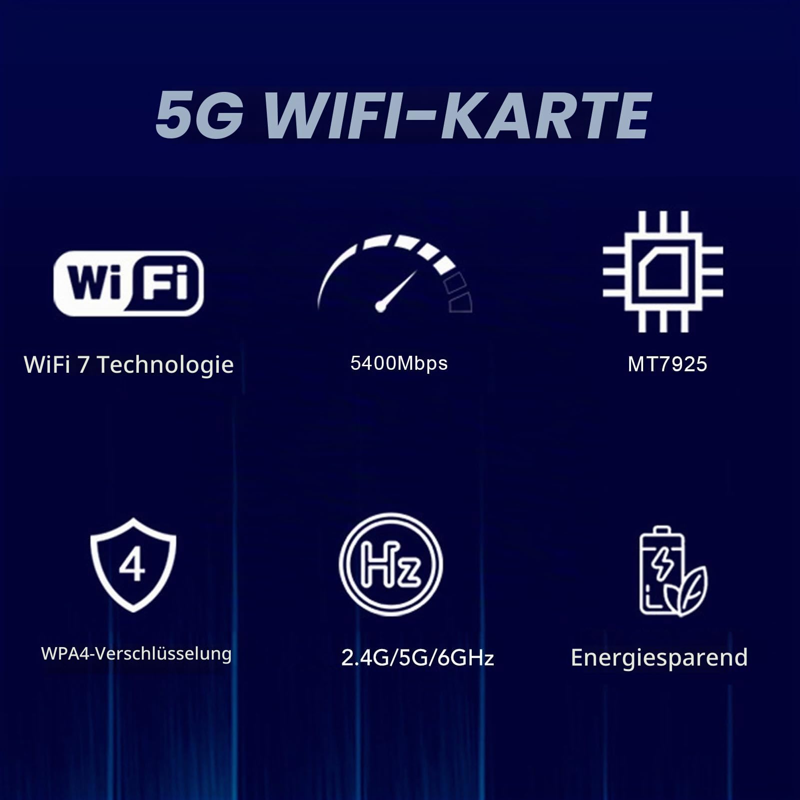MT7925 PCIe WLAN Karte, 5400 Mbit/s 2,4 G 5 G 6 G Tri Band Bluetooth 5.3, Drahtloser Netzwerkkartenadapter, Unterstützt MU MIMO, für 10 11, für Linux