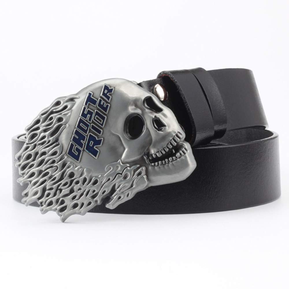 Cintura Uomo In Pelle PU Con Fibbia A Teschio E Fantasma, Regolabile, 130 Cm, Per Halloween