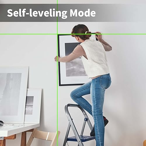 Miniatura 3 de IKOVWUK - Nivel láser, nivel láser de línea cruzada verde precisa de 100 pies, autonivelante con soporte magnético para colgar fotos, decoración del