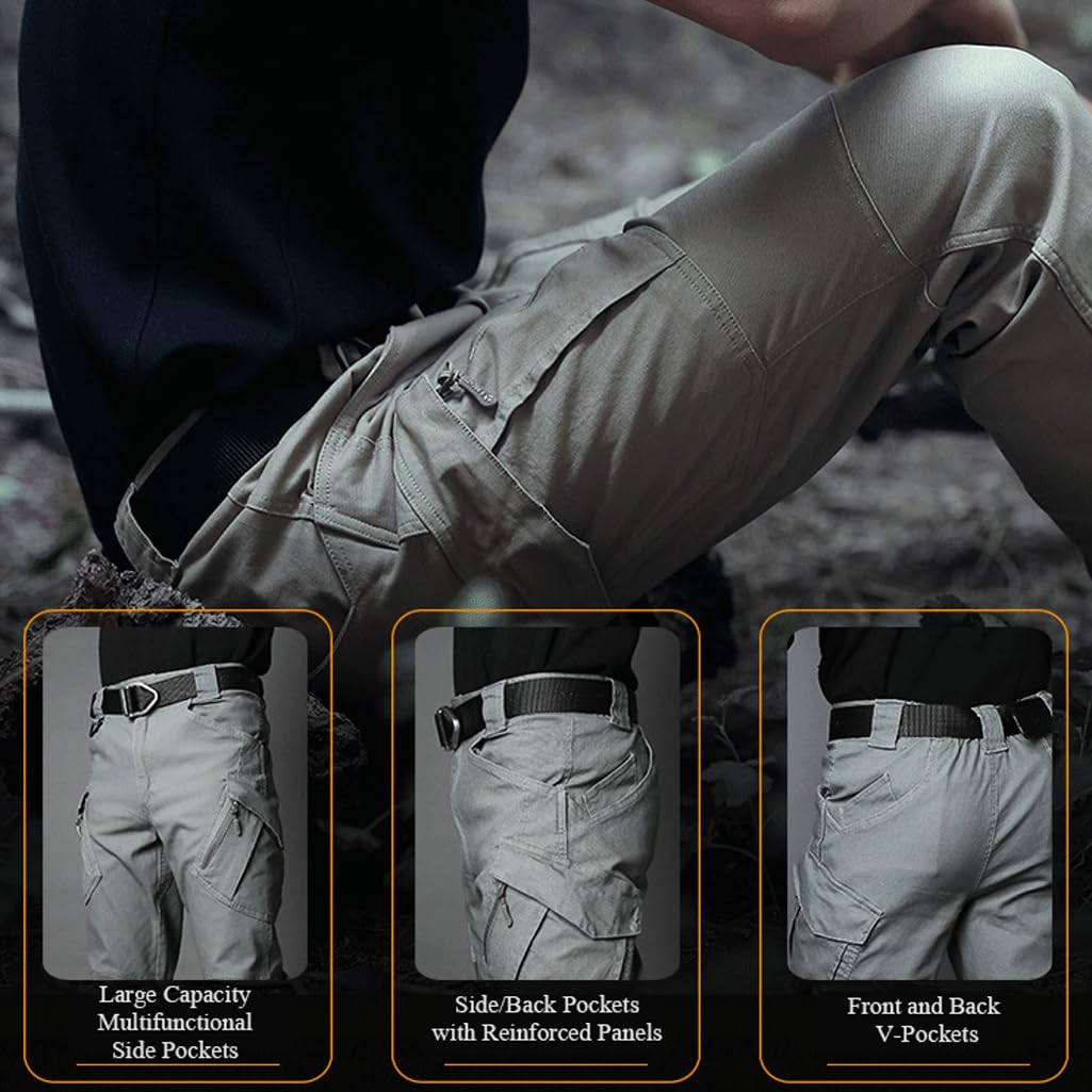 Taktische Hose für Herren, elastische Kampfhose mit mehreren Taschen zum Wandern und Jagen, gerades Bein-Design, langlebige und vielseitige Outdoor-Ausrüstung