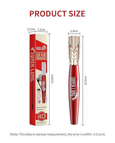 Miniatura 8 de Yanoina - Máscara de pestañas súper larga Yanquina, resistente al agua 4D y a prueba de sudor, máscara de pestañas súper larga y lujosa, de secado